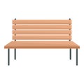 Metal wood bench icon cartoon vector. Patio furniture