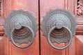 Metal and wooden ancient chinese doors