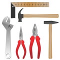 Metal and wooden tools for repairment and building