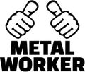 Metal worker with thumbs. T-Shirt design.