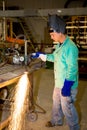 Metal Worker Using Track Burner Royalty Free Stock Photo