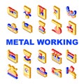 Metal Working Industry Collection Icons Set Vector Royalty Free Stock Photo