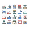 Metal Working Machine Collection Icons Set Vector . Royalty Free Stock Photo