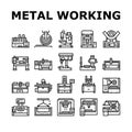 Metal Working Machine Collection Icons Set Vector Royalty Free Stock Photo