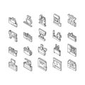 Metal Working Machine Collection isometric icons set vector Royalty Free Stock Photo