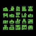 Metal Working Machine neon glow icon illustration