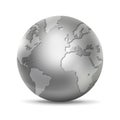 Metal world globe isolated on white background