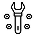 Metal wrench bolt icon, outline style Royalty Free Stock Photo