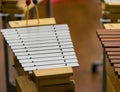 Metal xylophone in room selective focus Royalty Free Stock Photo