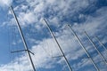 Metal Yacht Masts In Front Of Sky