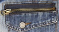 Metal zipper on jeans