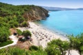 Panoramic view of Metalia beach, Thassos island, Greece