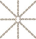 Metalic chains and round Royalty Free Stock Photo