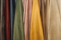 Metalic colorful leather samples Royalty Free Stock Photo