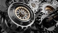 Metalic Gears Set 3d render Royalty Free Stock Photo
