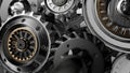 Metalic Gears Set 3d render Royalty Free Stock Photo