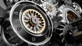 Metalic Gears Set 3d render Royalty Free Stock Photo