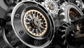 Metalic Gears Set 3d render Royalty Free Stock Photo