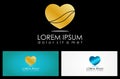Love gold logo template design