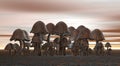 Metalic mushroom cluster