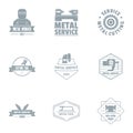 Metalist logo set, simple style Royalty Free Stock Photo