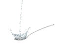 Metall spoon with water splash