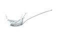 Metall spoon with water splash Royalty Free Stock Photo