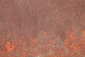 Metall wall, background, texture. Rusted metallic backdrop. An old red and rusty surface