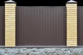 Metall wall texture with stone foundation