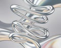 Metallic Abstract Swirling Sculpture with Silver and Iridescent Reflections Creating a Smooth Curving Form with a Soft Gradient Royalty Free Stock Photo