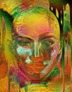 Metallic abstract of woman's face Royalty Free Stock Photo
