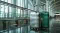 The Metallic Airport Suitcases.AI generated image Royalty Free Stock Photo