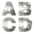 Metallic alphabet. Royalty Free Stock Photo