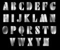 Metallic alphabet on black