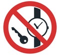 Metallic Articles or Watches Prohibited Symbol