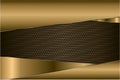 Metallic background.Luxury of gold and silver with carbon fiber texture.Dark space golden metal modern design Royalty Free Stock Photo