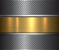 Metallic background with perforated holes pattern