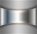 Metallic background perforated metal with chrome shine Royalty Free Stock Photo