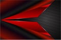 Metallic background.Red with gray carbon fiber texture.Arrow shape metal technology concept Royalty Free Stock Photo