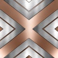 Metallic background with rose gold and aluminium texture