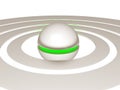 Metallic ball with green core