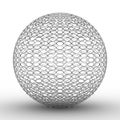 Metallic ball on white background