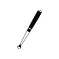 Metallic baseball bat black simple icon Royalty Free Stock Photo