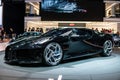 Metallic black Bugatti La Voiture Noire at Geneva International Motor Show, Dream Cars, Bugatti exhibition site