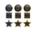 Metallic black buttons