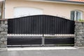 Metallic black retro classic portal home dark gray iron classical grey steel vintage metal house gate