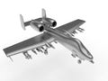 Metallic bomber plane in air