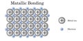 Metallic bonding between metal ion and electron