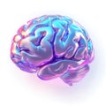 Metallic Brain with Shiny Purple Highlights
