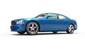 Metallic Bright Blue Fast Car Royalty Free Stock Photo